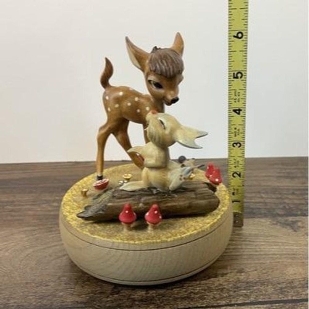 Anri Disney Bambi & Thumper Carved Wood Music Box Hi Lilli Hi Lo WORKS VIDEO - Picture 11 of 12